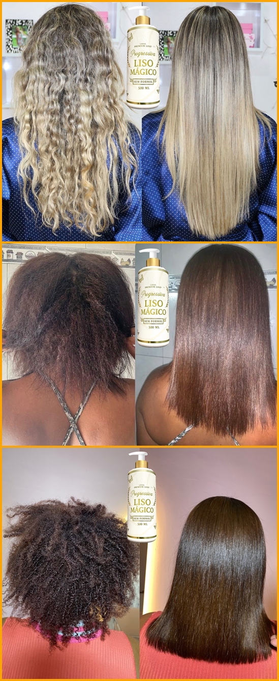 Antes e depois com Liso Mágico 4