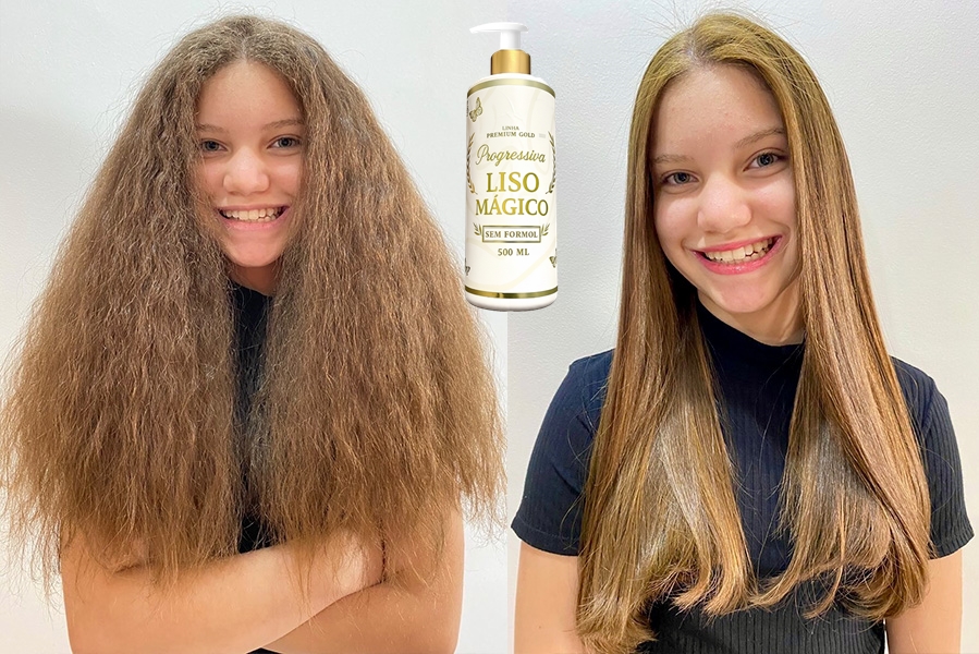 Antes e depois com Liso Mágico 6